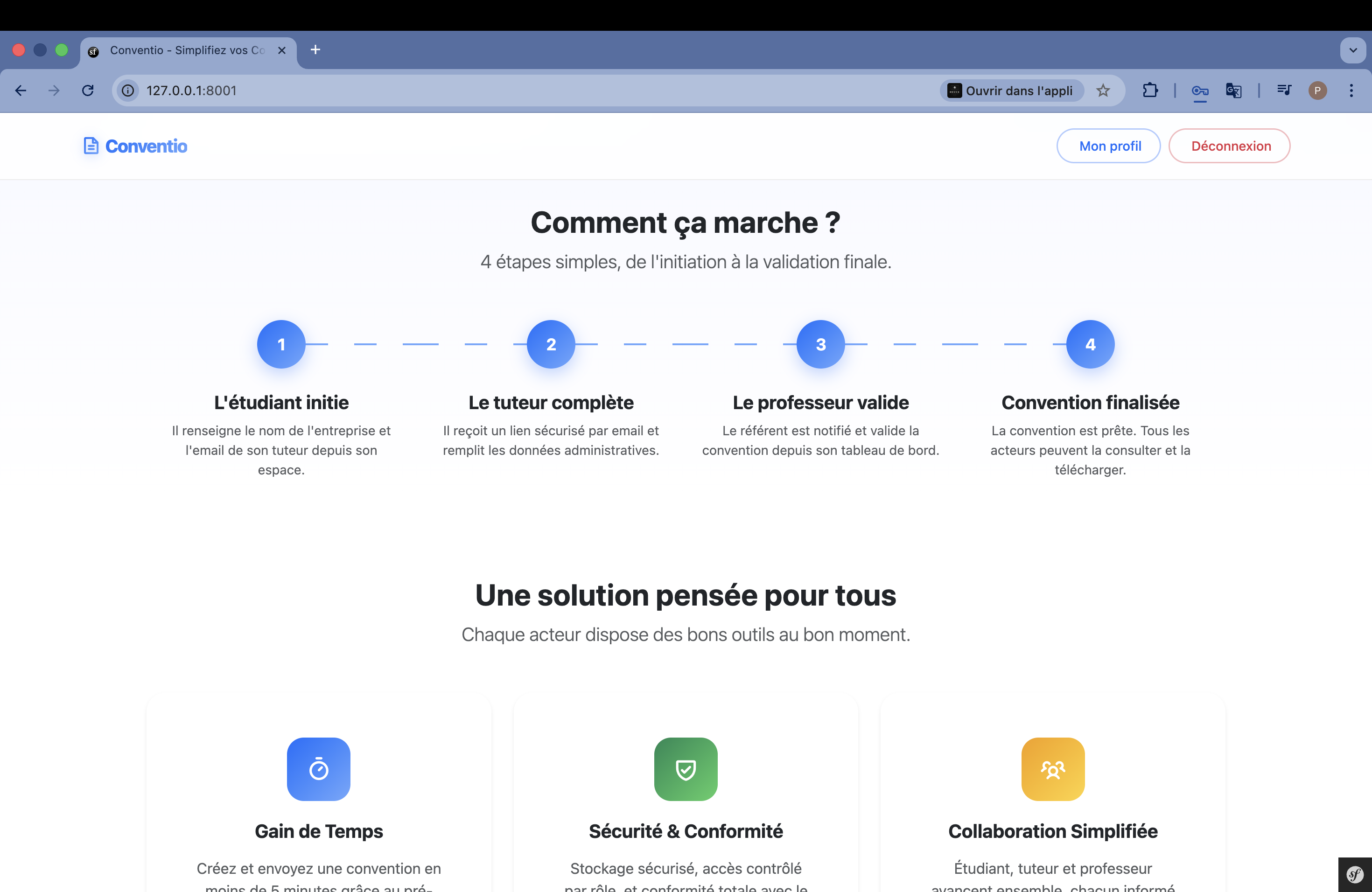 Vue étudiant — accueil 2