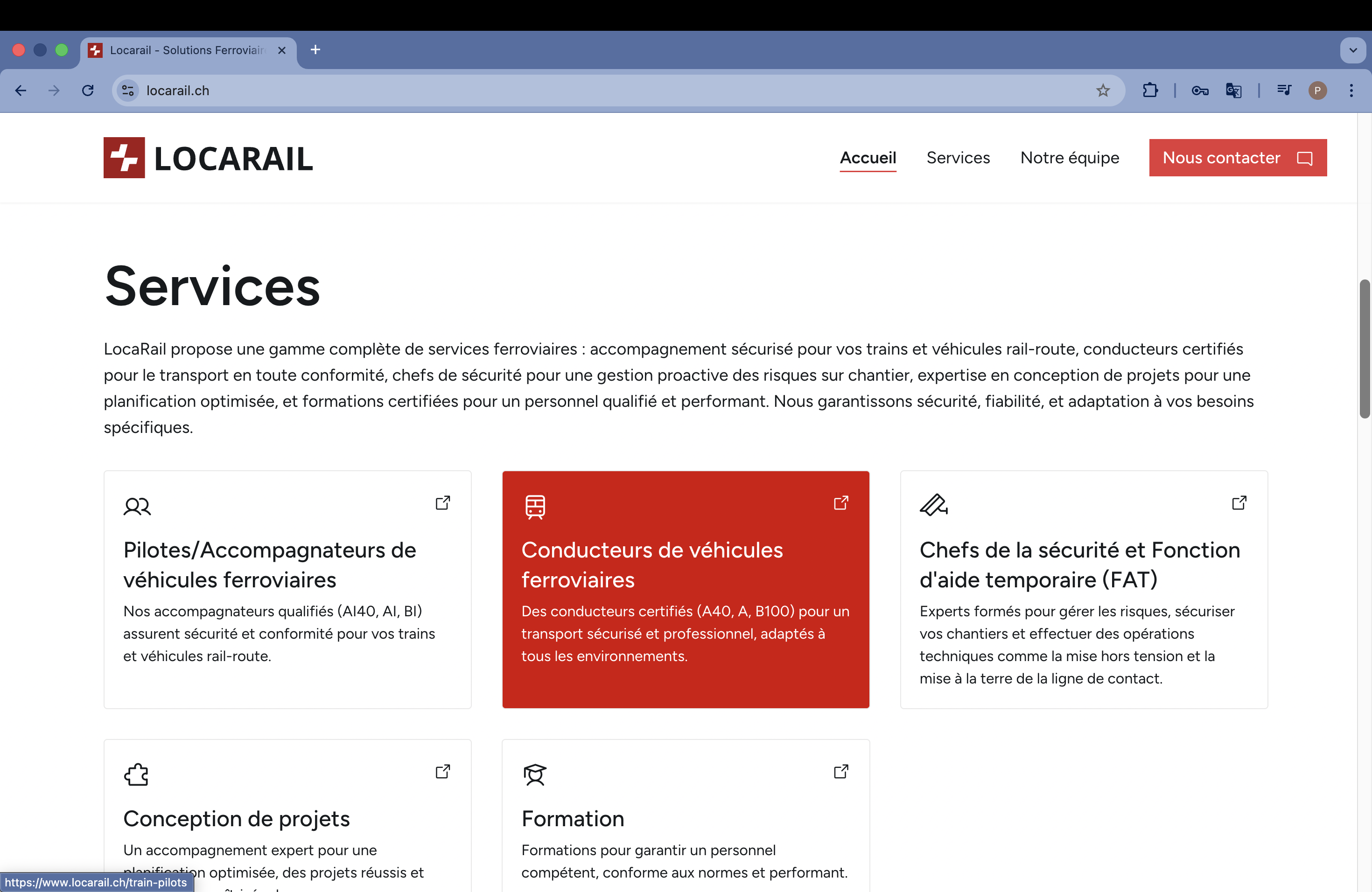 Locarail — Vue principale